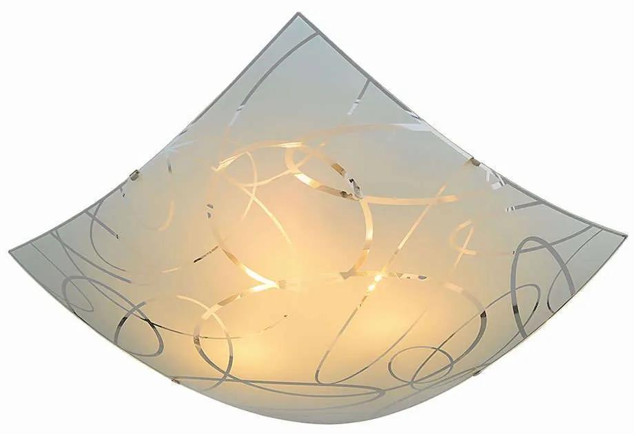 Φωτιστικό Οροφής - Πλαφονιέρα Spirelli 604400301 50x50cm Decorated White Trio Lighting Μέταλλο,Γυαλί