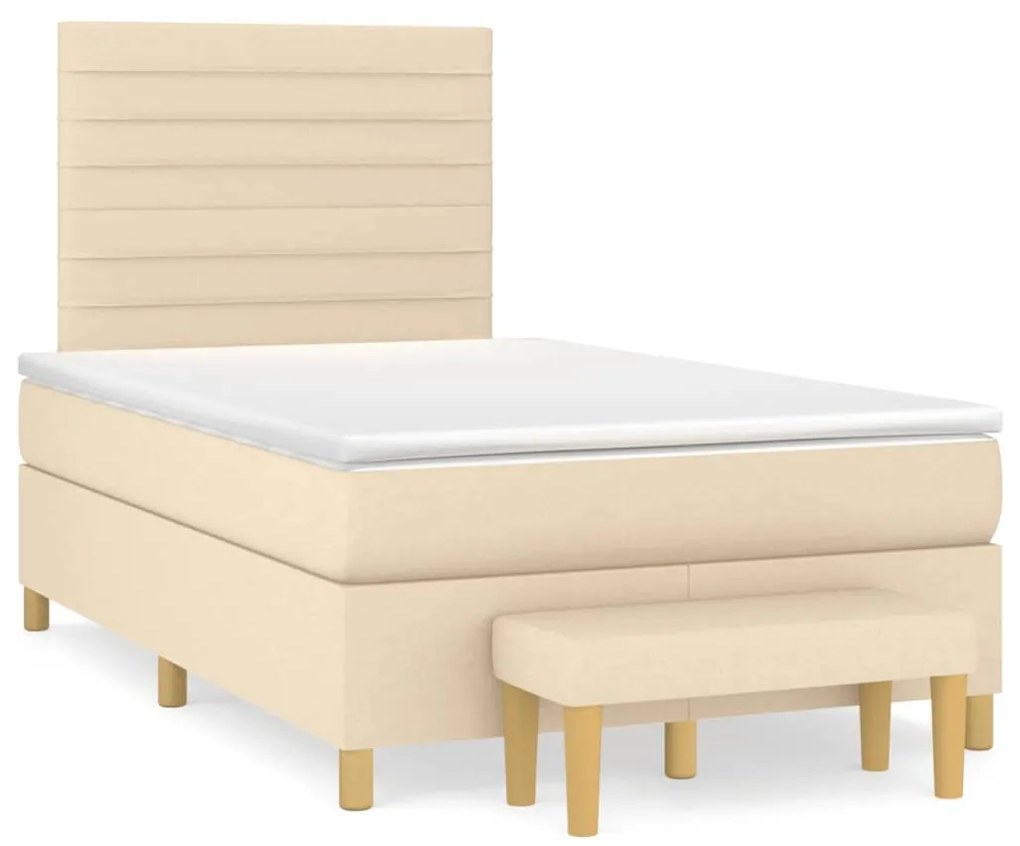 ΚΡΕΒΑΤΙ BOXSPRING ΜΕ ΣΤΡΩΜΑ ΚΡΕΜ 120X200 ΕΚ. ΥΦΑΣΜΑΤΙΝΟ 3137226