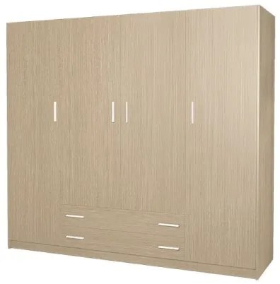 Intrahome Ντουλάπα τετράφυλλη σε δρυς χρώμα 200x60x180 Intrahomesa-00652476