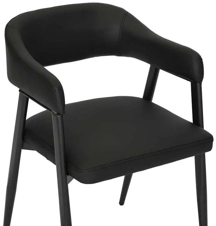 Πολυθρόνα Sezan pakoworld pu σε μαύρη απόχρωση 56x55x78εκ