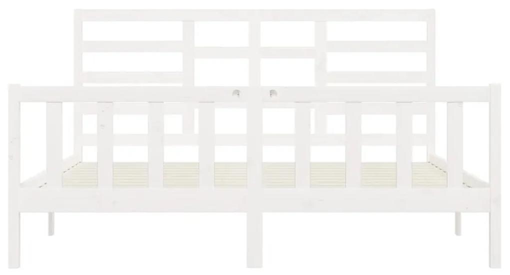Πλαίσιο Κρεβατιού Λευκό 180 x 200 εκ. Μασίφ Ξύλο Super King - Λευκό
