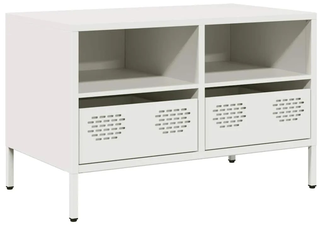 vidaXL Έπιπλο Τηλεόρασης Λευκό 68x39x43,5 εκ. Ατσάλι Ψυχρής Έλασης