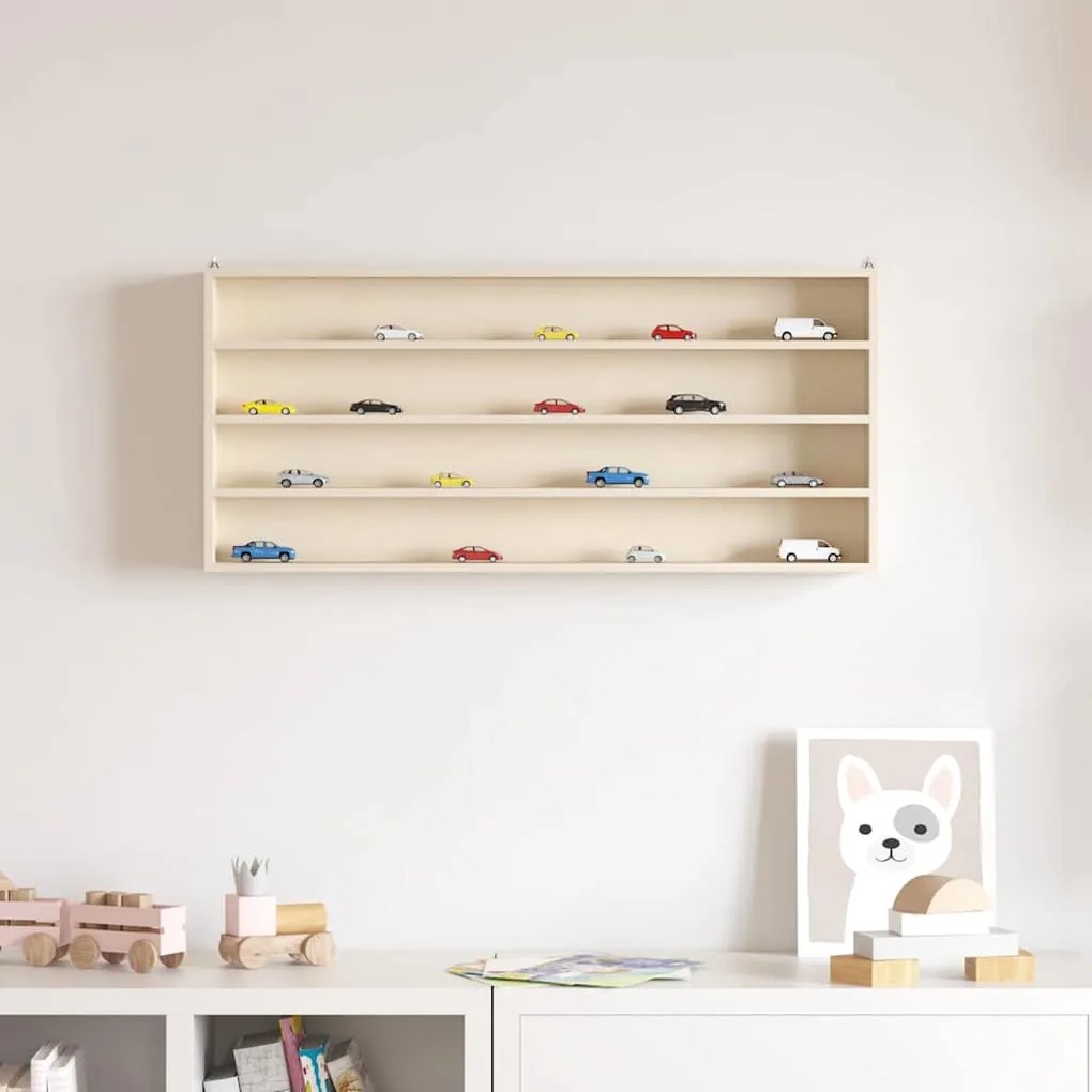 vidaXL Ξύλινη βιτρίνα συλλεκτών Καφέ 80 x 8.5 x 36 εκ. Κόντρα πλακέ