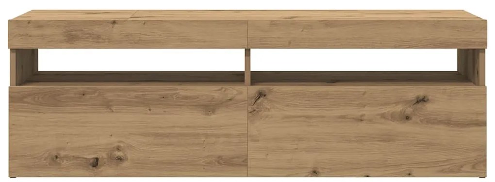 vidaXL Έπιπλο Τηλεόρασης με LED Αρτισιανή Δρυς 120x35x40 εκ Επεξ.Ξύλο
