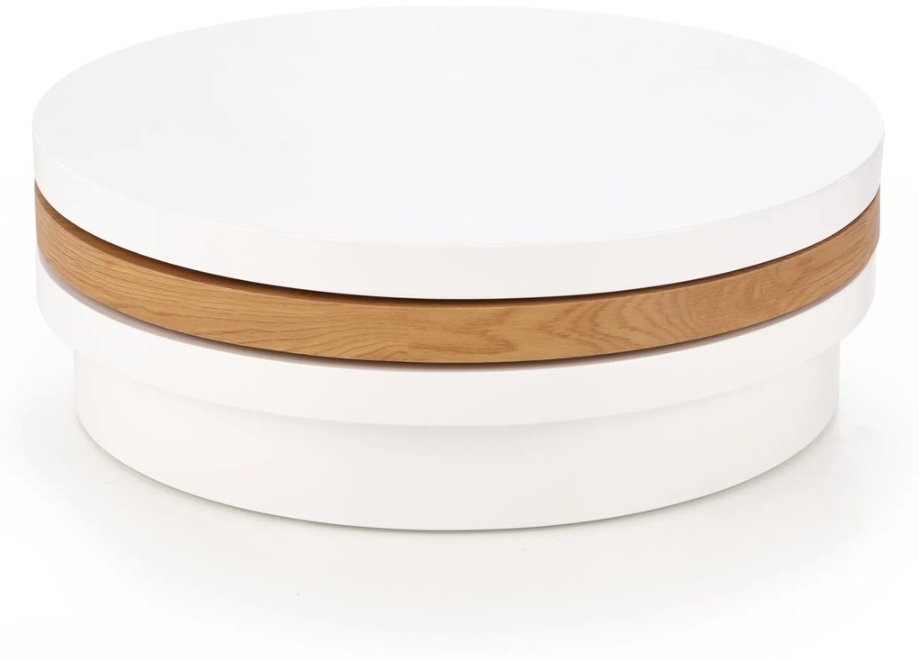 MICHELLE c. table, color: white / golden oak DIOMMI V-CH-MICHELLE-LAW-DĄB_ZŁOTY