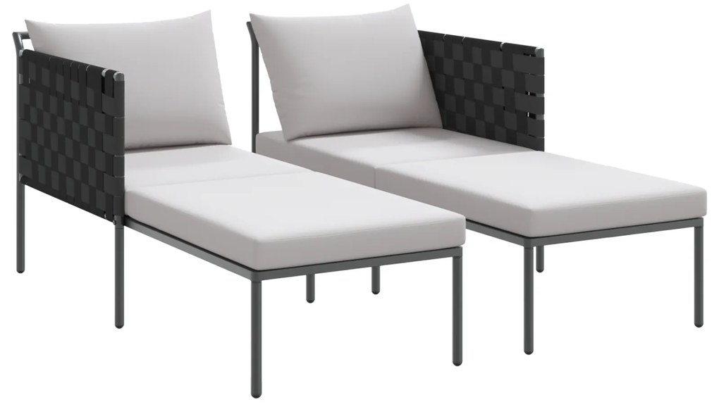 vidaXL Ξαπλώστρα με Μαξιλάρια 2 Ατόμων Ανθρακί 115x153x69,5 εκ Μεταλλικό