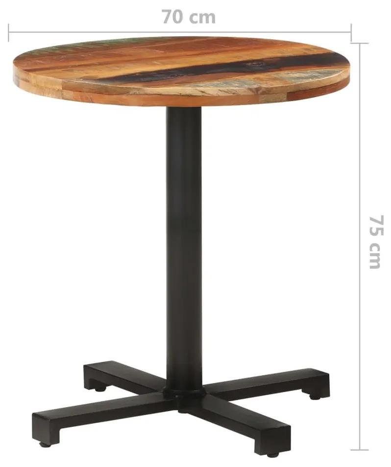 Τραπέζι Bistro Στρογγυλό Ø70 x 75 εκ. Μασίφ Ανακυκλωμένο Ξύλο - Καφέ