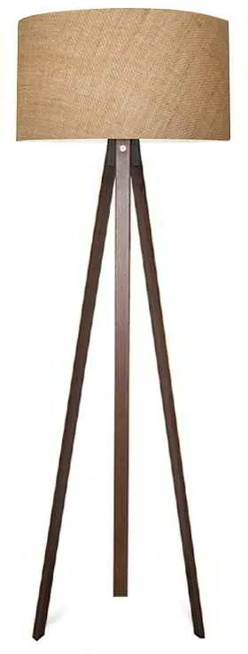 Φωτιστικό δαπέδου Rosling Megapap Mdf/ύφασμα Pvc χρώμα καρυδί/φυσικό 38x38x140εκ.