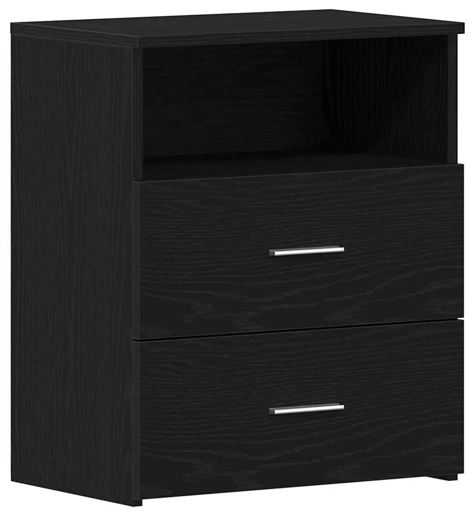 vidaXL Κομοδίνο 2 pcs Μαύρη δρυς 50 x 32 x 60 εκ. Επεξεργασμένο ξύλο
