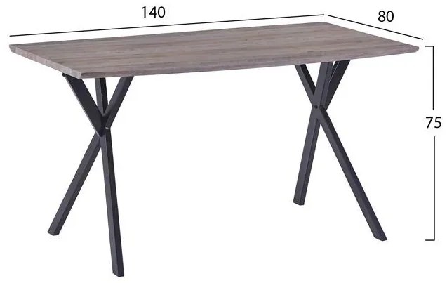 Σετ τραπεζαρίας C11181 5τμχ με Τραπέζι MDF OLD BEECH 140x80εκ. & Καρέκλες CLARA Βελούδο Γκρί