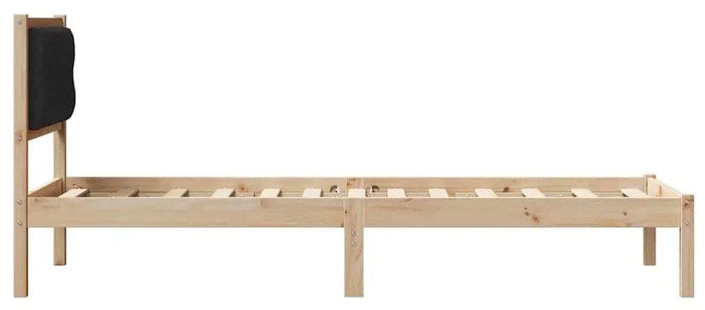 vidaXL Σκελετός Κρεβατιού Μαύρο 90 x 200 cm Στερεά ξυλεία πεύκου