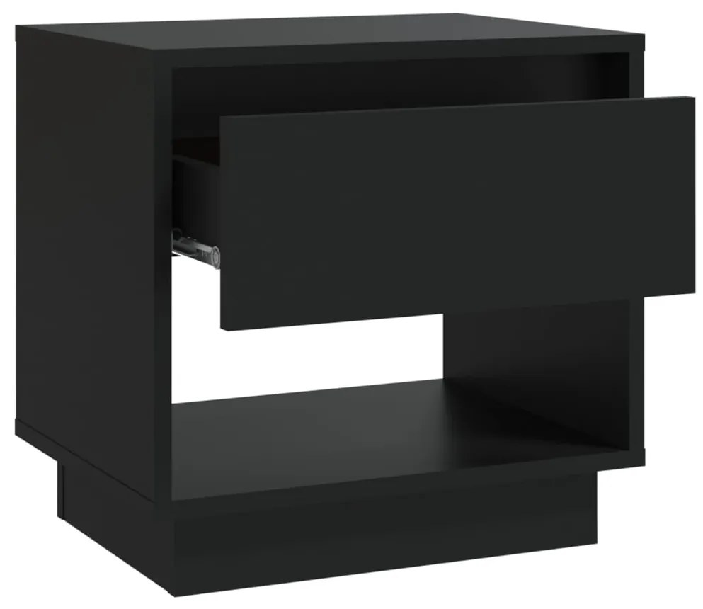 vidaXL Κομοδίνο Μαύρο 45 x 34 x 44 εκ. από Μοριοσανίδα