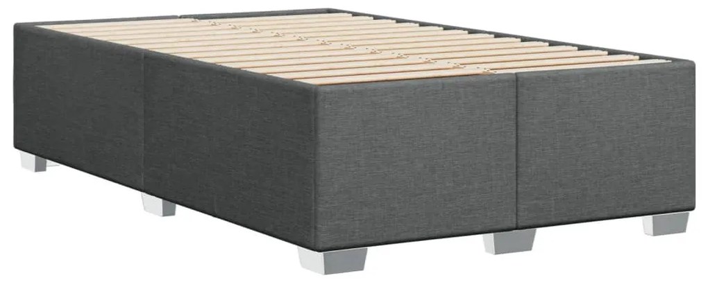 Κρεβάτι Boxspring με Στρώμα Σκούρο Γκρι 120x190 εκ Υφασμάτινο - Γκρι