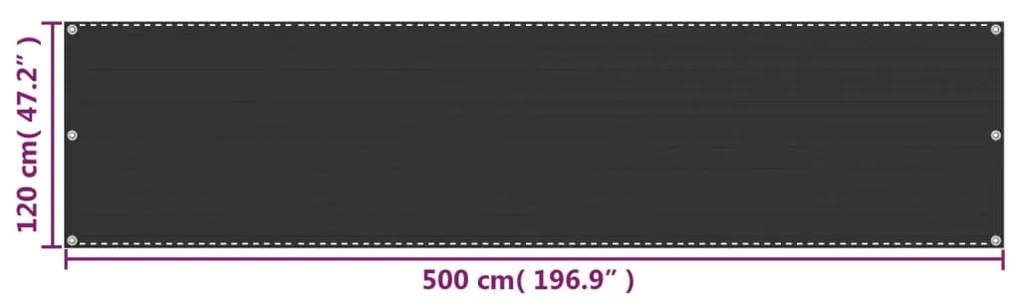 ΔΙΑΧΩΡΙΣΤΙΚΟ ΒΕΡΑΝΤΑΣ ΑΝΘΡΑΚΙ 120 X 500 ΕΚ. ΑΠΟ HDPE 310846