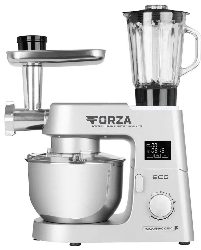 Κουζινομηχανή 6.5L με εξαρτήματα FORZA 5500 ARGENTO ECG