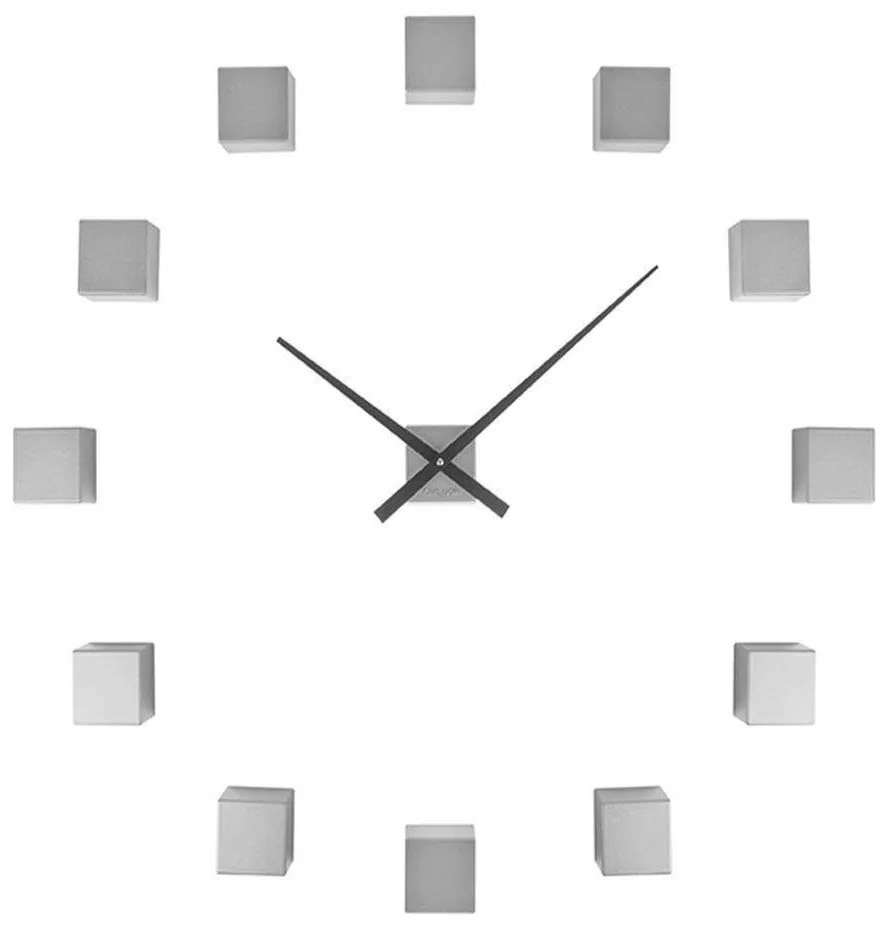 Ρολόι Τοίχου Με Αυτοκόλλητο DIY Cubik KA5698SI Φ50cm Silver Karlsson ABS