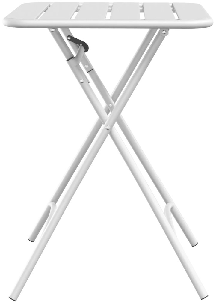 vidaXL Πτυσσόμενο τραπέζι κήπου Λευκό 55x55x73 εκ. από ατσάλι