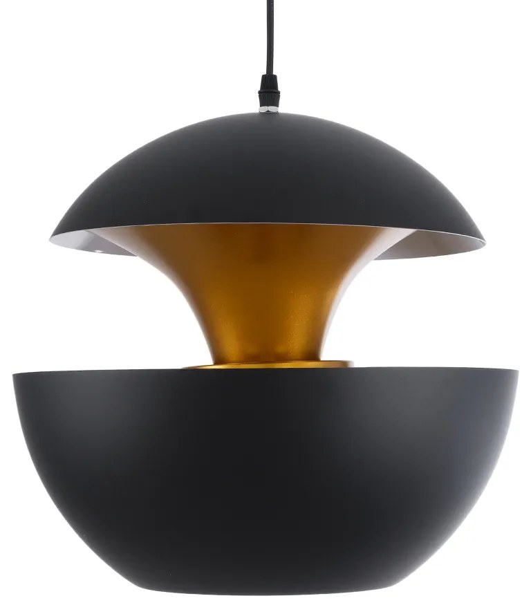 GloboStar SEVILLE BLACK 01269 Μοντέρνο Κρεμαστό Φωτιστικό Οροφής Μονόφωτο 1 x E27 AC220-240V IP20 - Φ35 x Υ35cm - Μαύρο Μεταλλικό Φιγούρα - 5 Χρόνια Εγγύηση - 01269