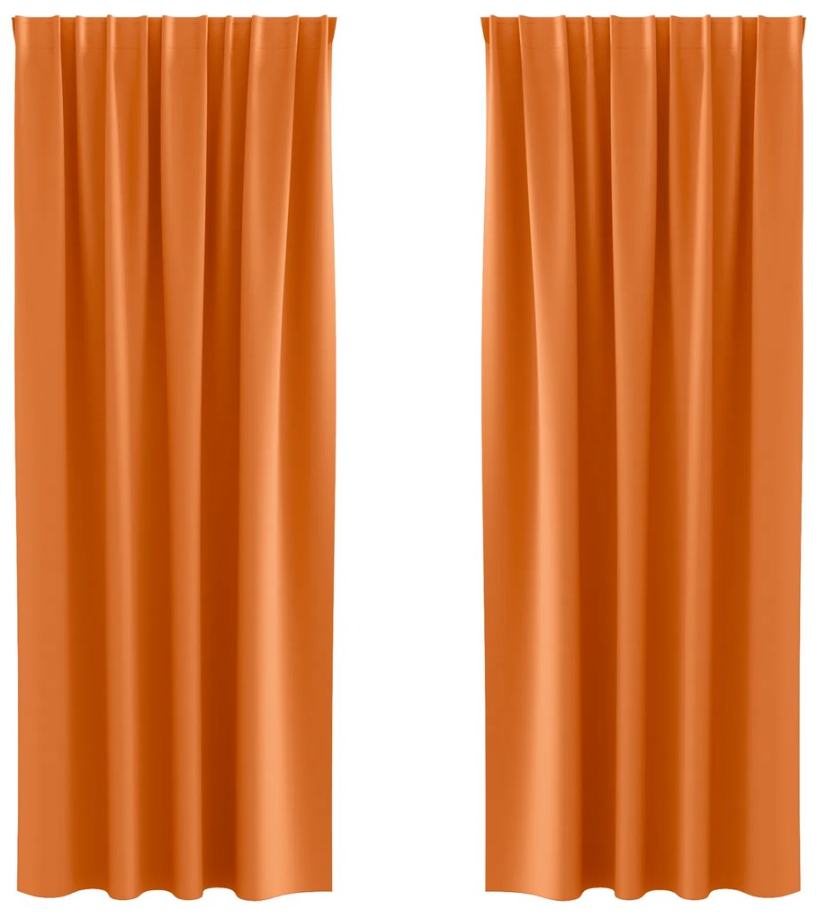 vidaXL Κουρτίνες 2 pcs Φωτεινό Πορτοκάλι 225 x 140 εκ. Πολυεστέρας