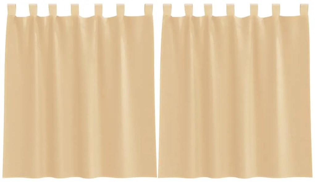 vidaXL Κουρτίνες Voile με βρόχους 2 τεμάχια Άμμος 140x140 cm