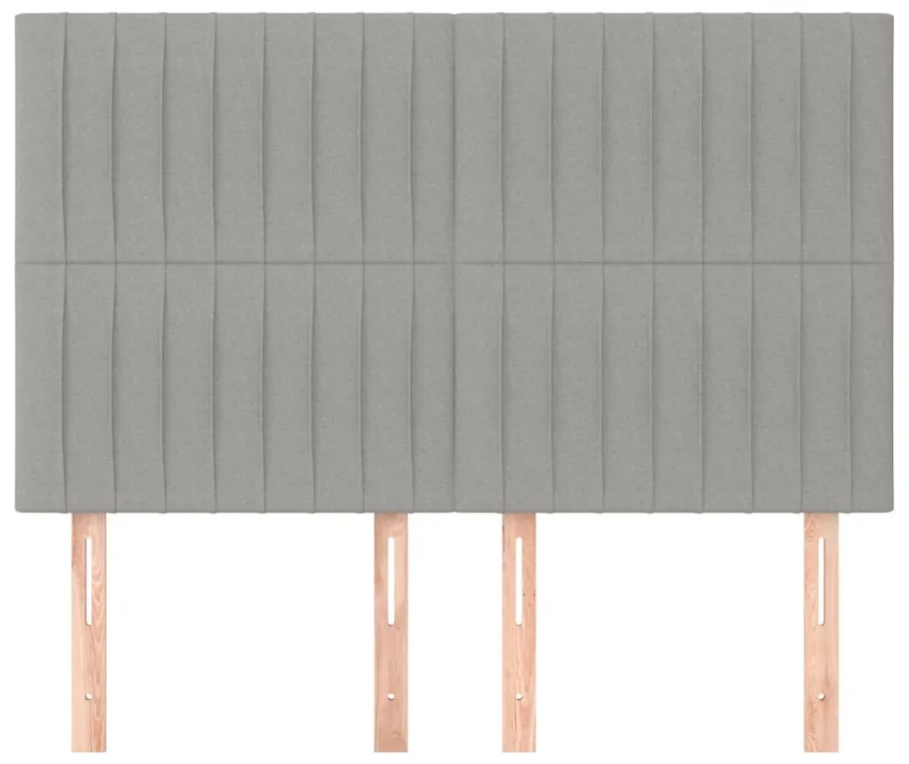 vidaXL Κεφαλάρι Ανοιχτό Γκρι 144x5x118/128 εκ. Ύφασμα