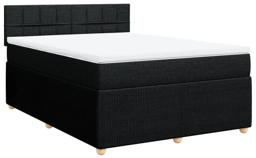 ΚΡΕΒΑΤΙ BOXSPRING ΜΕ ΣΤΡΩΜΑ ΜΑΥΡΟ 140X200 ΕΚ. ΥΦΑΣΜΑΤΙΝΟ 3289781