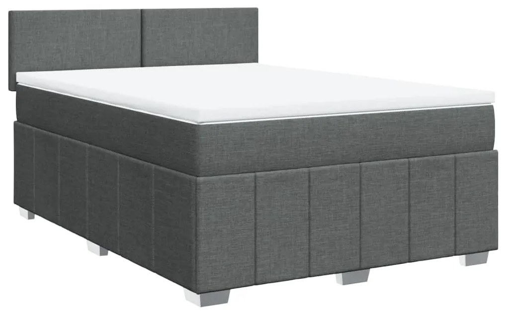 ΚΡΕΒΑΤΙ BOXSPRING ΜΕ ΣΤΡΩΜΑ ΣΚΟΥΡΟ ΓΚΡΙ 140X200 ΕΚ ΥΦΑΣΜΑΤΙΝΟ 3287085