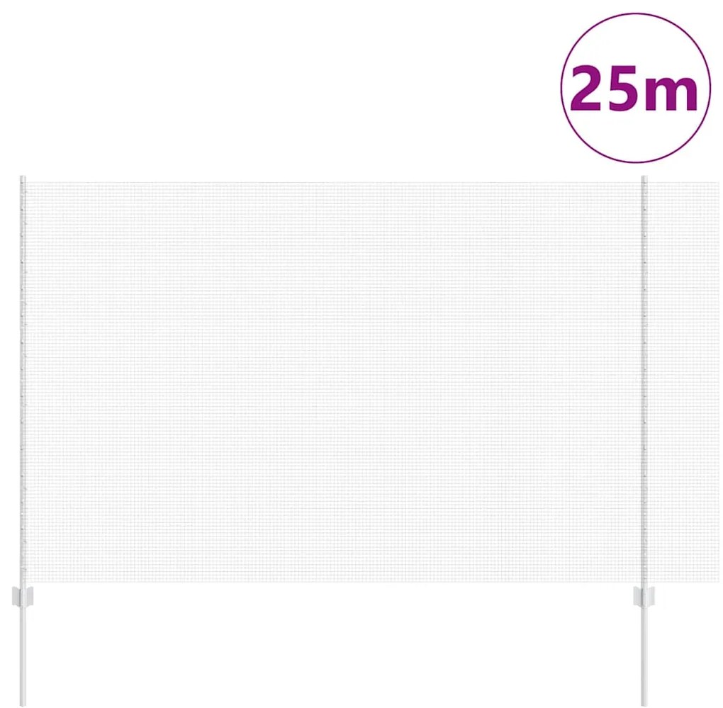 vidaXL Φράχτης με Στήλες. Ασημί 1.6 x 25 m Ατσάλι
