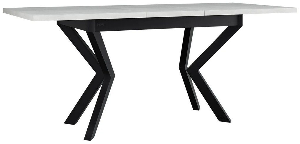 Τραπέζι Victorville 328, Μαύρο, Άσπρο, 79x80x140cm, 38 kg, Επιμήκυνση, Πλαστικοποιημένη μοριοσανίδα, Μέταλλο | Epipla1.gr
