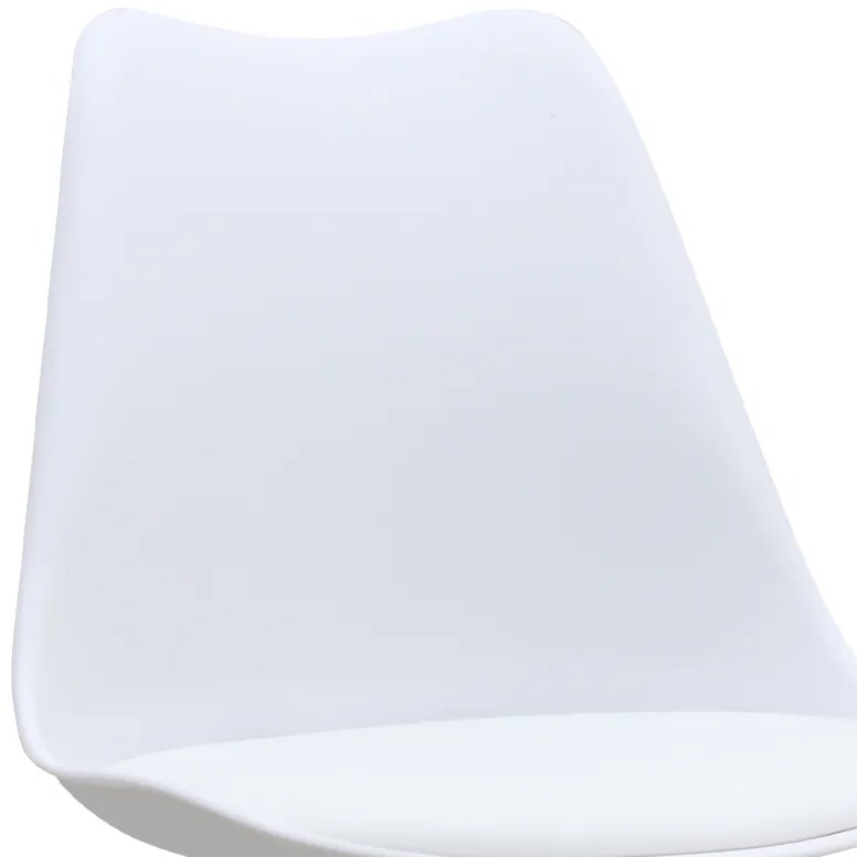 Καρέκλα τραπεζαρίας Viva Megapap PP - PU λευκό - ξύλινο φυσικό πόδι 48,5x54x80εκ.