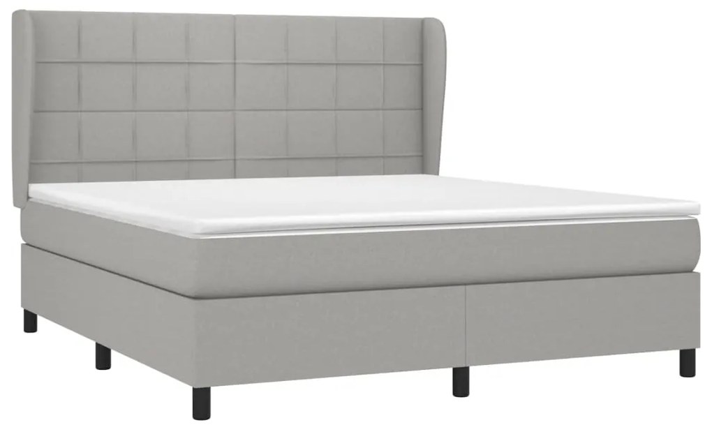 ΚΡΕΒΑΤΙ BOXSPRING ΜΕ ΣΤΡΩΜΑ ΑΝΟΙΧΤΟ ΓΚΡΙ 180X200 ΕΚ. ΥΦΑΣΜΑΤΙΝΟ 3127981