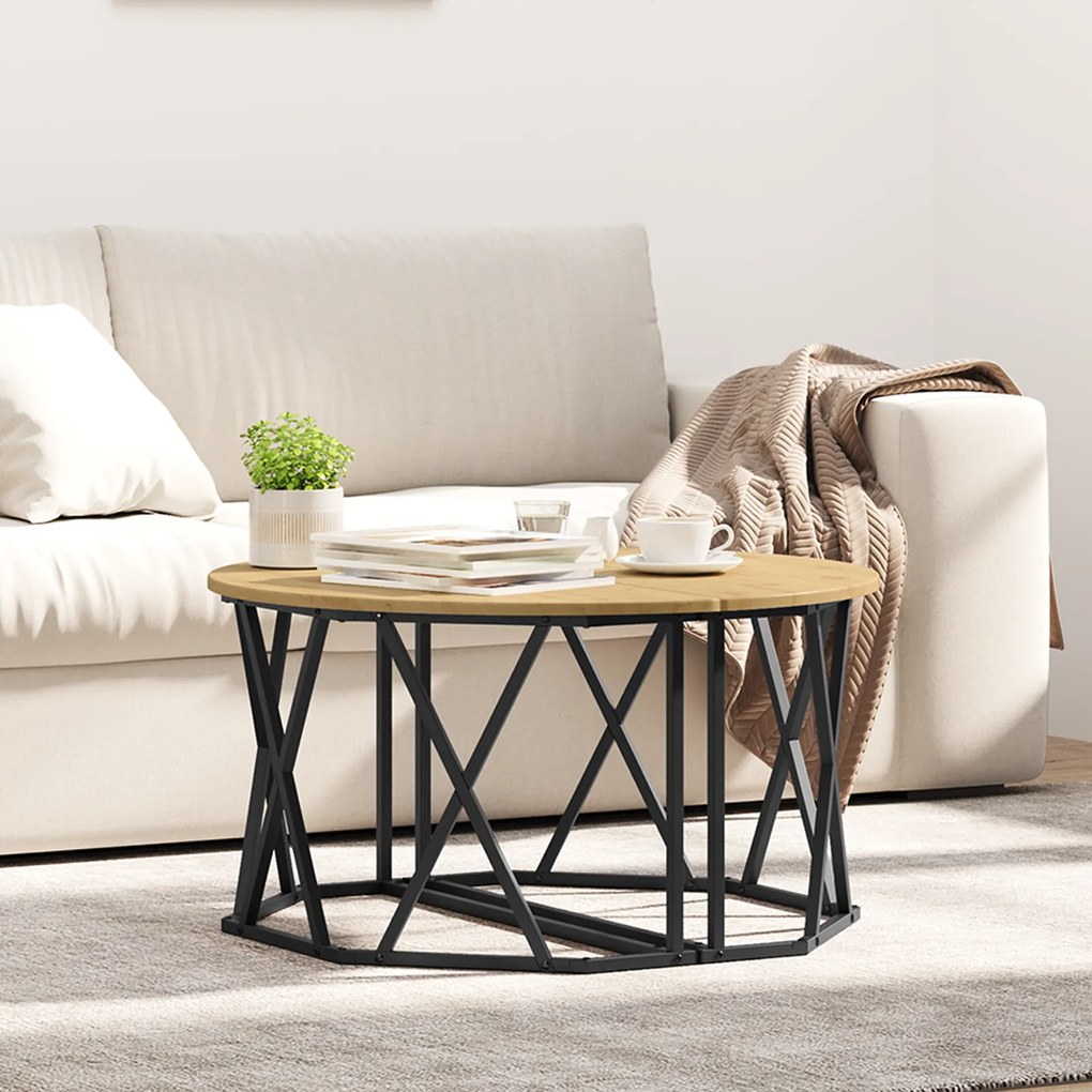 vidaXL Τραπεζάκι Καφετέριας Artisan Oak 31.5x31.5x16.5 ίντσες Φτιαγμένο από Κυκλική Ξυλαπορρίμματα