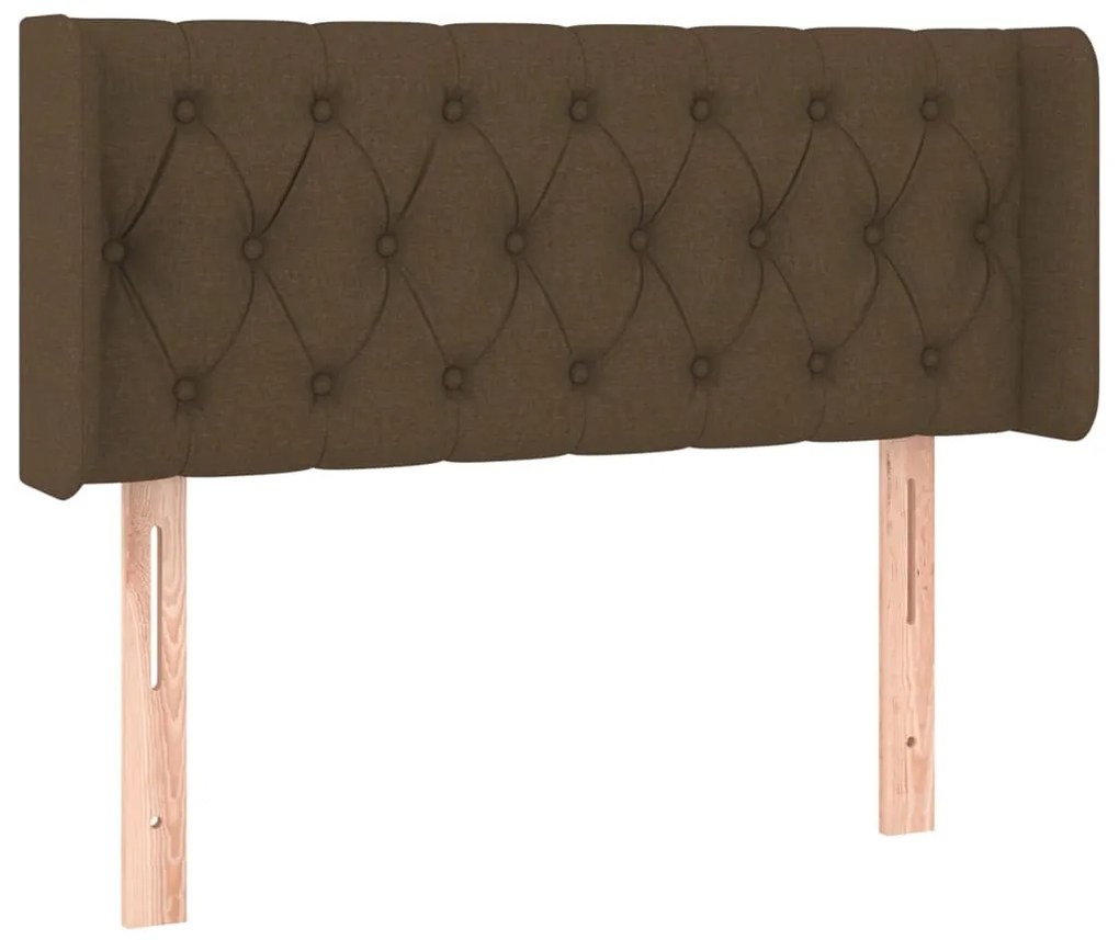 vidaXL Κεφαλάρι με Πτερύγια Σκούρο Καφέ 93x16x78/88 εκ. Υφασμάτινο