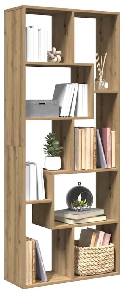 vidaXL Βιβλιοθήκη/Διαχωριστικό Χώρου Δρυς 67x25x161,5 εκ. Επεξ. Ξύλο