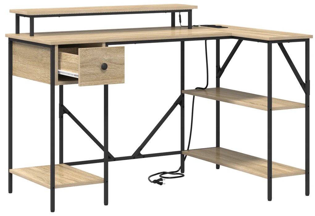 vidaXL Γραφείο Sonoma Δρυς 120 x 79 x 86.5 εκ. Επεξεργασμένο ξύλο