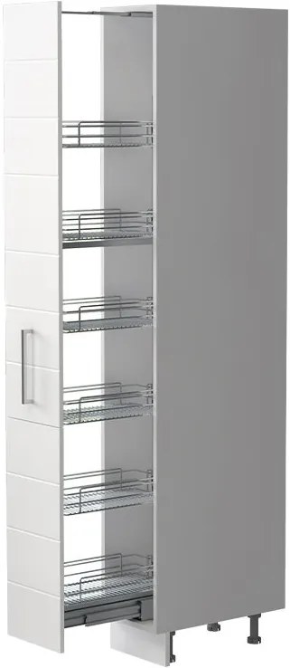 Επιδαπέδιο ντουλάπι ψηλό Hudson K21-30-1KZ-Ασημί - Λευκό