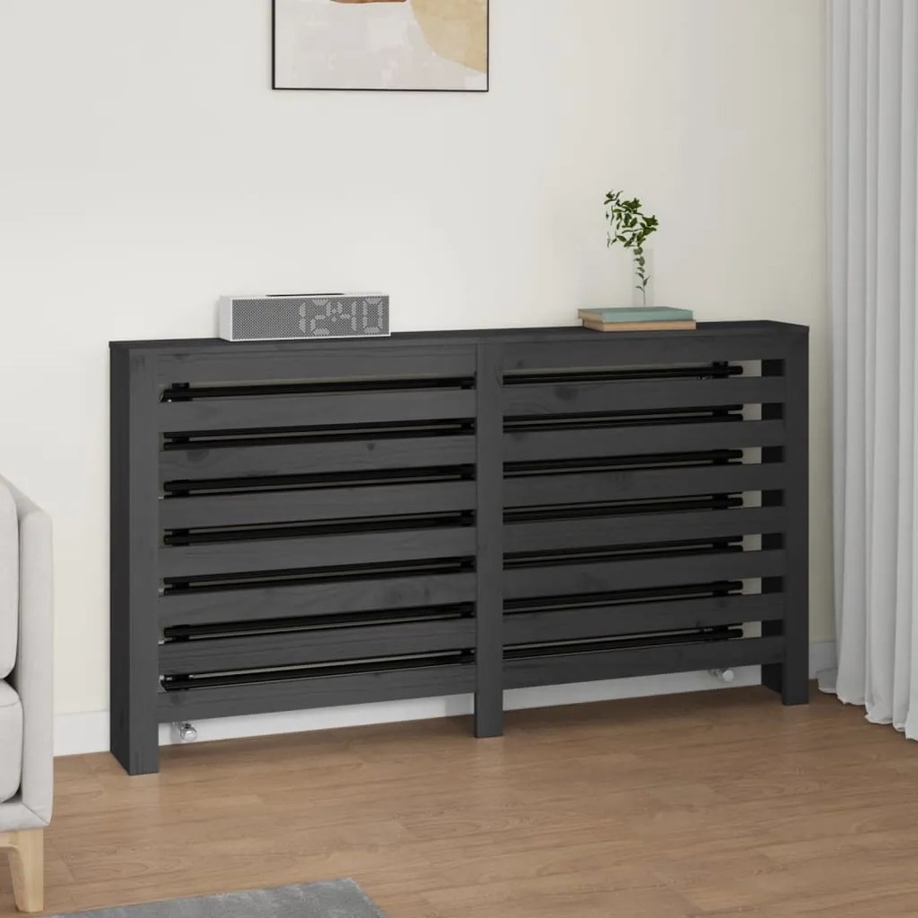vidaXL Κάλυμμα Καλοριφέρ Γκρι 153x19x84 εκ. από Μασίφ Ξύλο Πεύκου