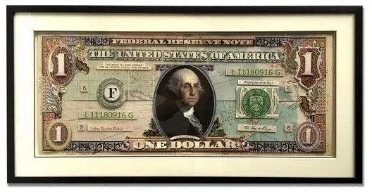 Supergreens Πίνακας Κολάζ US Dollar 50x100 εκ