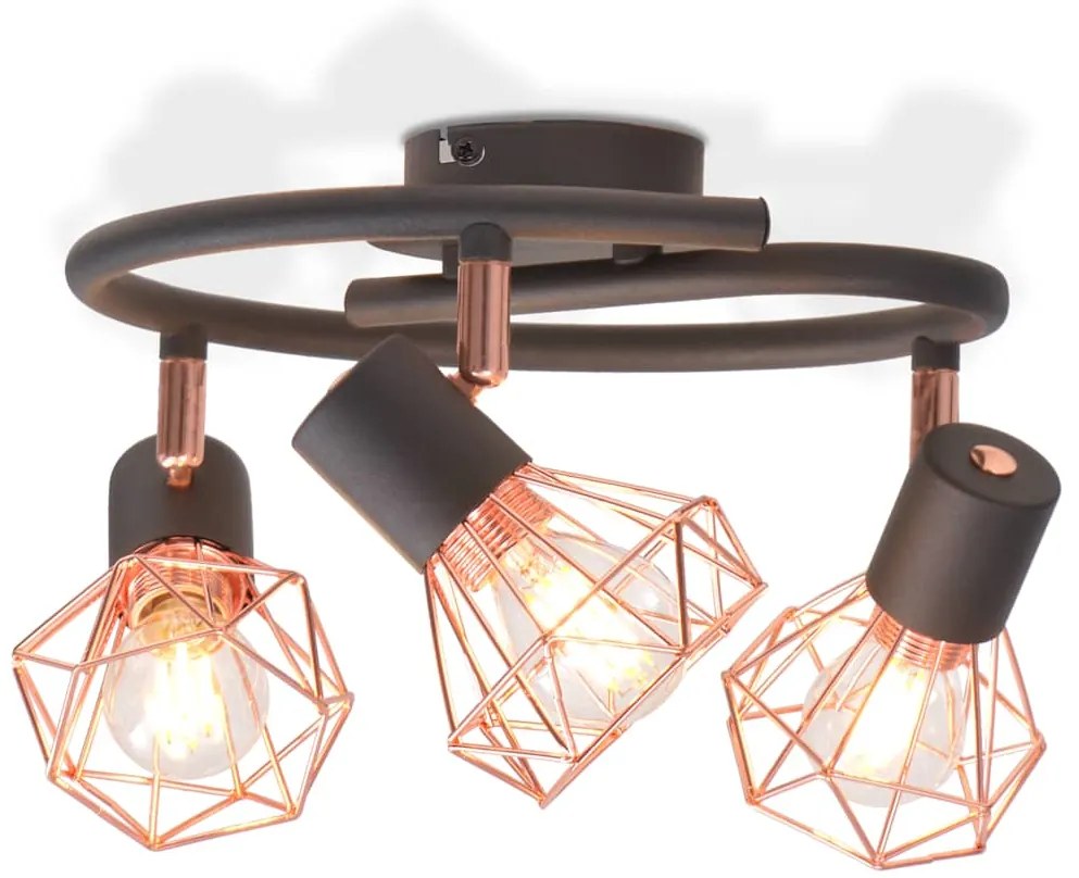 vidaXL Φωτιστικό Σποτ Ράγα με 3 Λαμπτήρες LED Filament 12 W