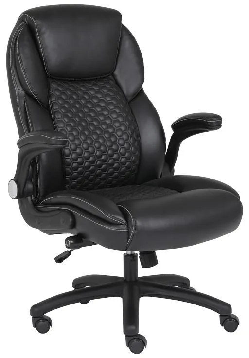 Καρέκλα γραφείου διευθυντή Desain pu σε μαύρη απόχρωση 74x73x108-116εκ 74x73x116 εκ.