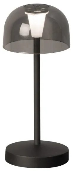 Επαναφορτιζόμενο Επιτραπέζιο Φωτιστικό LED 0,7W Μαύρο-Φιμέ ΙΡ54 Dimmer Tekla 850477 FH Ligting-850477-Φιμέ/Smoke 850477