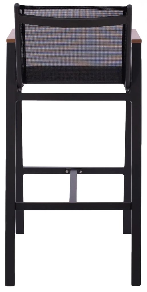 ΣΚΑΜΠΟ ΜΠΑΡ ΑΛΟΥΜΙΝΙΟΥ ΑΝΘΡΑΚΙ ΜΕ POLYWOOD 52 x 58 x 108 εκ. 52x58x108 εκ.