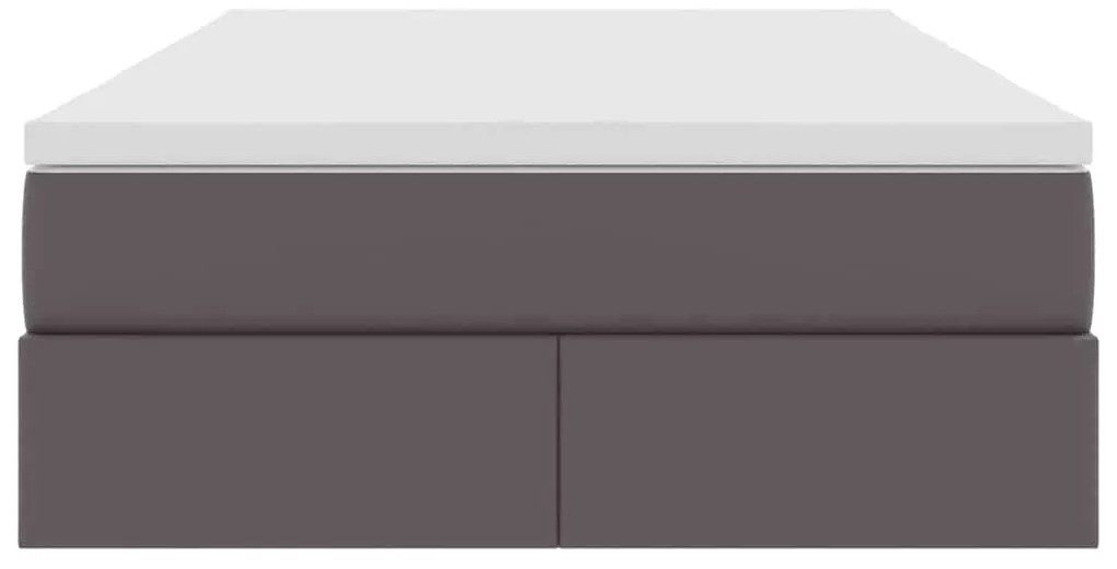 vidaXL Κρεβάτι με αποθηκευτικό χώρο και στρώμα Γκρι 120 x 200 cm