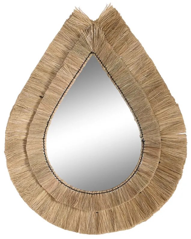 Τοίχο καθρέφτη DKD Home Decor 62 x 5 x 80 cm Φυσικό Δάκρυ Γιούτα
