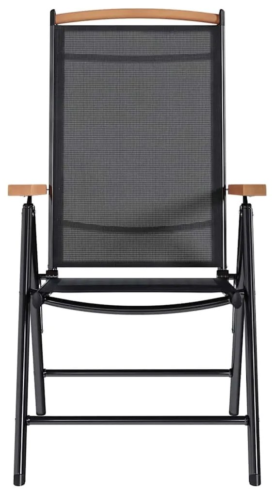 vidaXL Καρέκλες Κήπου Πτυσσόμενες 6 τεμ. Μαύρες από Textilene