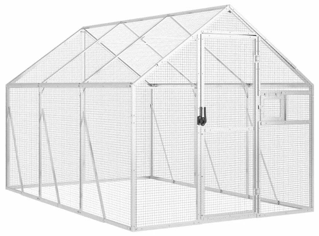 vidaXL Κλουβί Ασημένιο 1,79 x 3 x 1,85 μ. από Αλουμίνιο