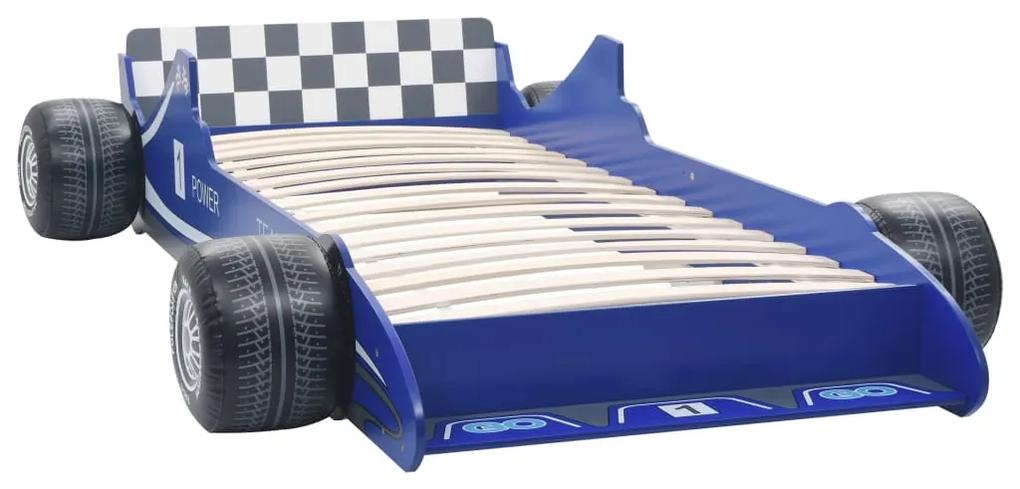 vidaXL Κρεβάτι Παιδικό Αγωνιστικό Αυτοκίνητο Μπλε 90 x 200 εκ.