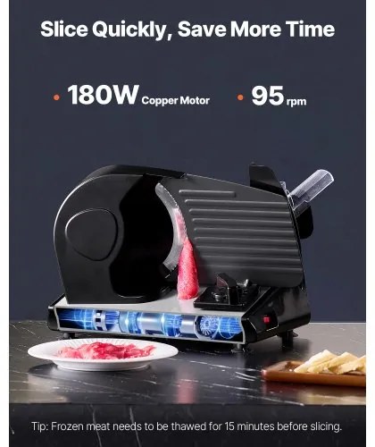 VEVOR Meat Slicer 180W 7.5&quot; Electric Deli Food Slicer for Meat Bread Cheese