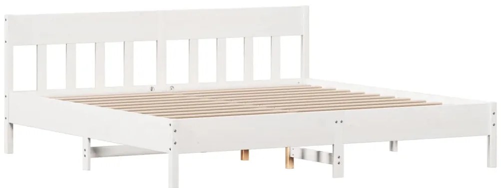 vidaXL Σκελετός Κρεβ. Χωρίς Στρώμα Λευκό 180x200 εκ Μασίφ Πεύκο
