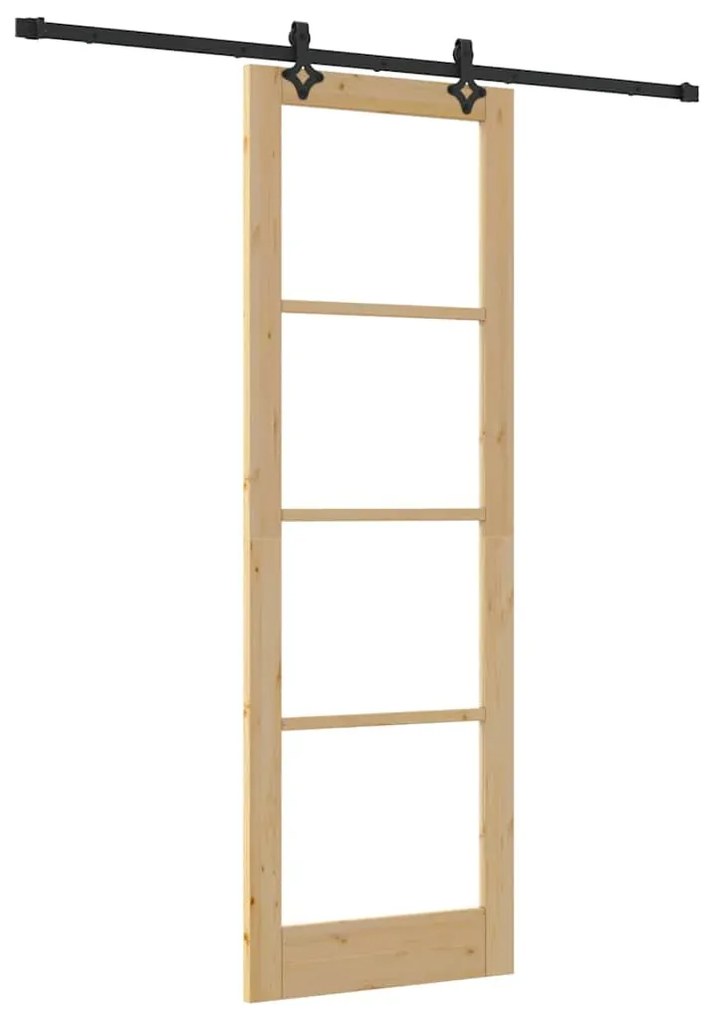 vidaXL Συρόμενη Πόρτα ORKDAL Καφέ 78 x 232 cm Ξύλο και μέταλλο
